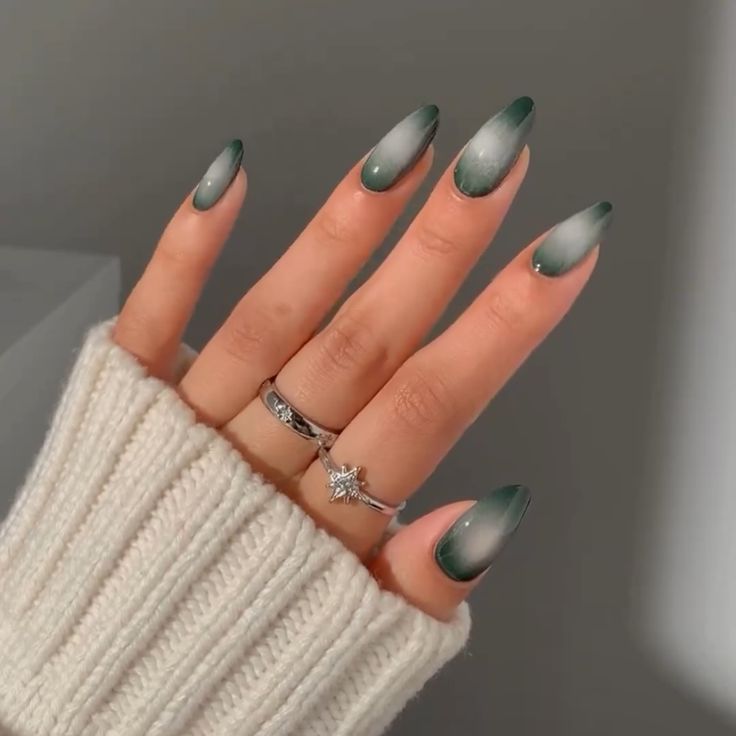 Green gradient nails