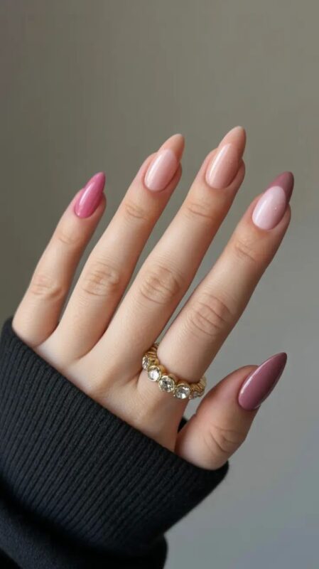 Mauve Ombre Nails