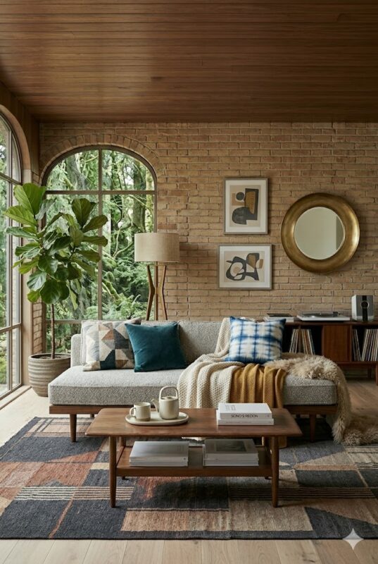 Layer Gray Couch with Throw Blankets