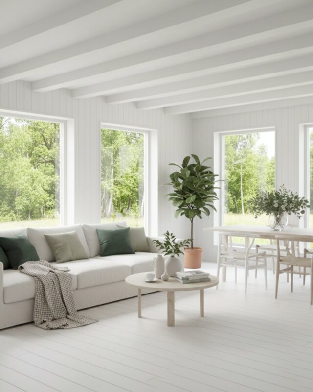 Nordic Daydream in White and Green