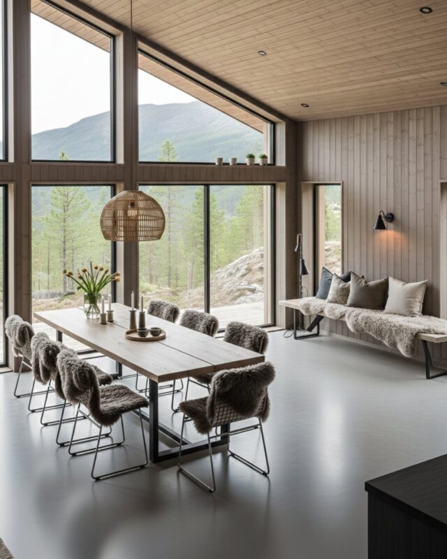 Scandinavian interior with sweater weather indoors