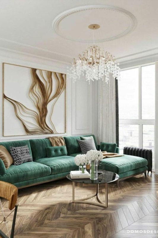 Emerald Velvet Upholstery Sofa