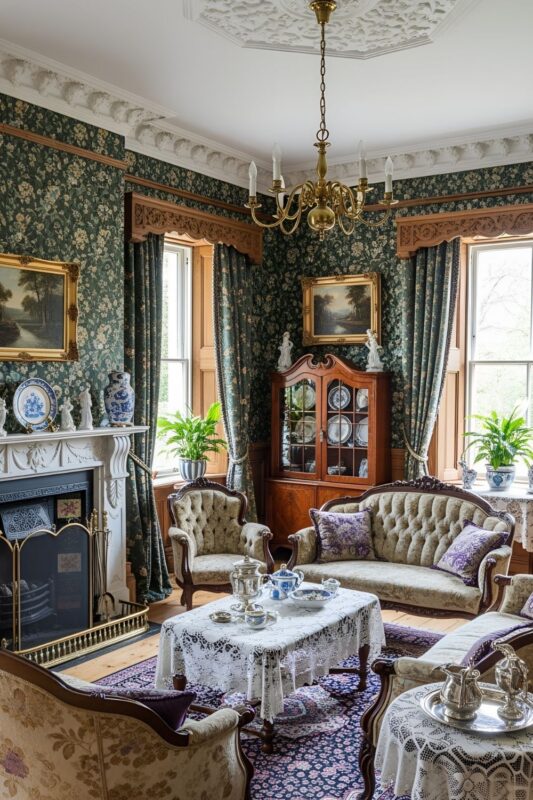 Victorian parlor combines warmth with detail