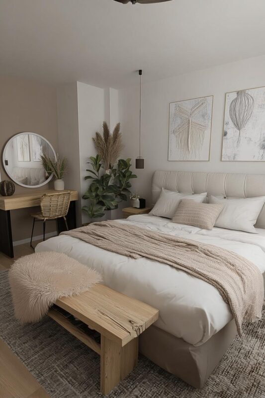 Add Textured Throws and Pillows 