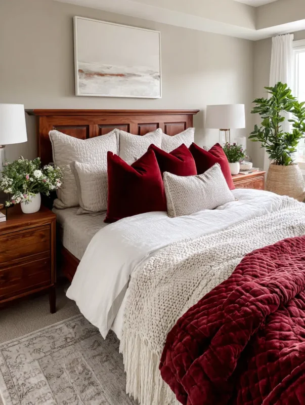 Colorful Red Throw Pillows