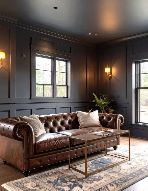 Craftsman Den with Rich Wall Color