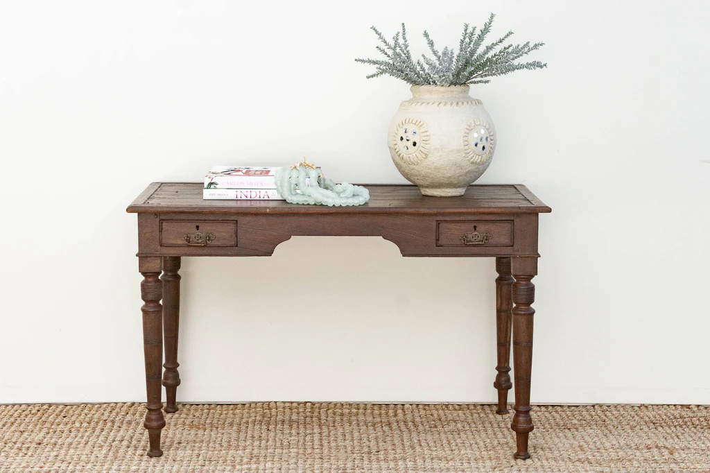 Dark Wood Writing Desk Corner