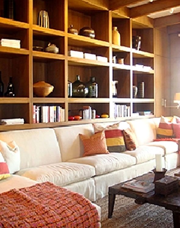Sofa with Built-In Shelving