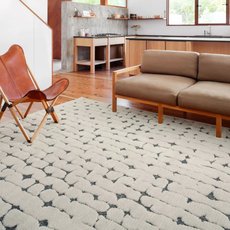 living room with Geometric patterns 