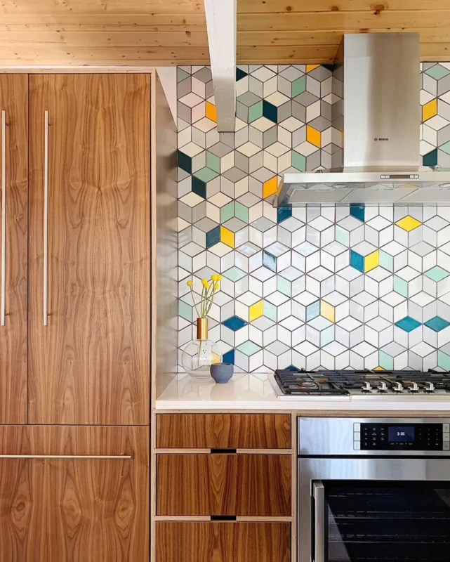 Geometric Tile Backsplash