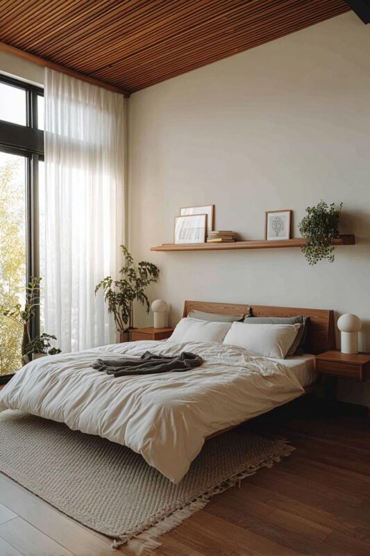 Introduce Floating Shelves with Greenery