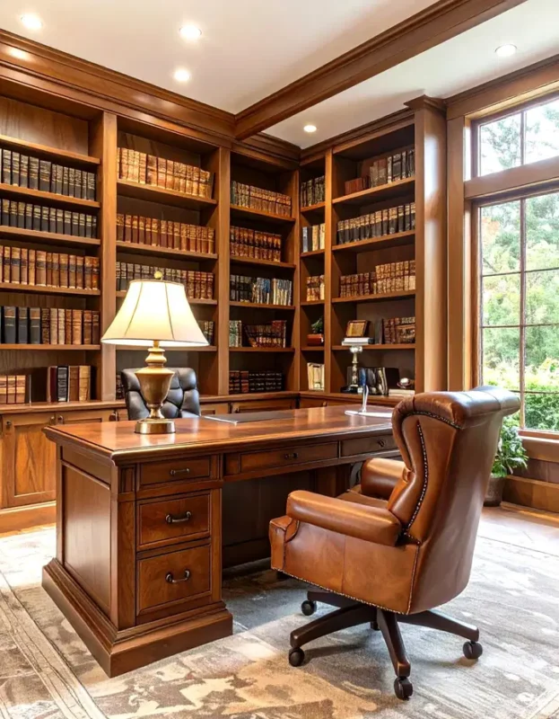 Library-Inspired Craftsman Home Office