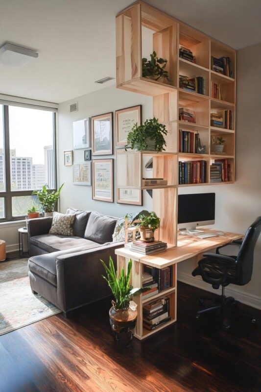 Maximize Space Using a Vertical Bookshelf Divider