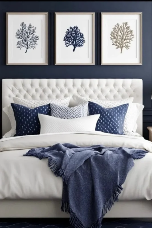 Navy Framed Accent Wall 
