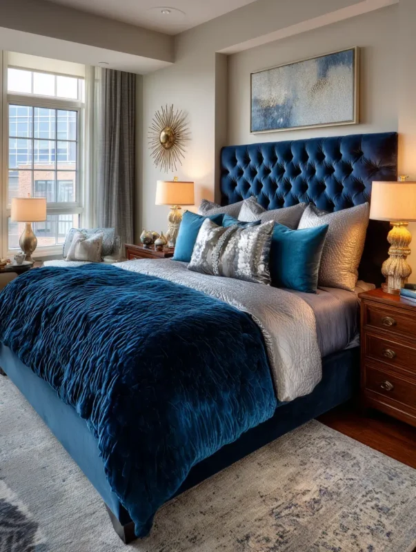 Velvet Sapphire Blue Bedding