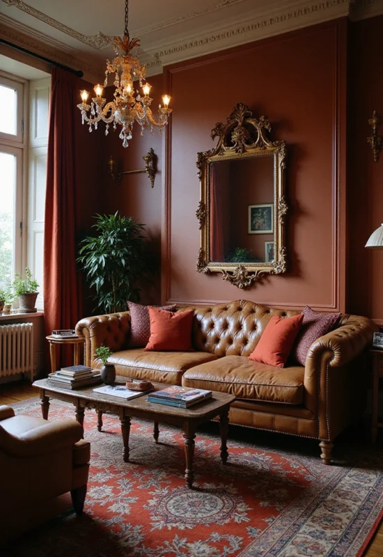 vintage glam couch living room. 