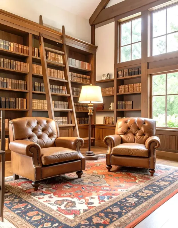 Wood-Clad Craftsman Home Library