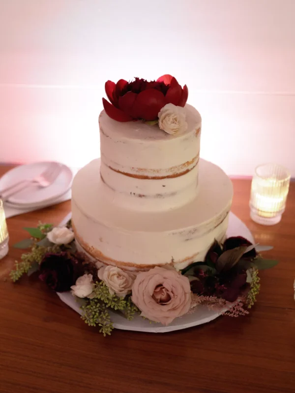 A Semi-Naked Cake with Flowers