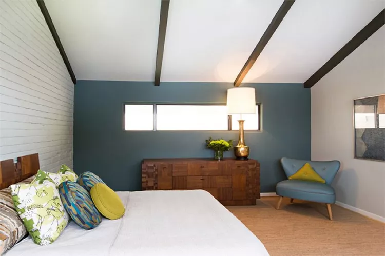 Blue Midcentury Bedroom