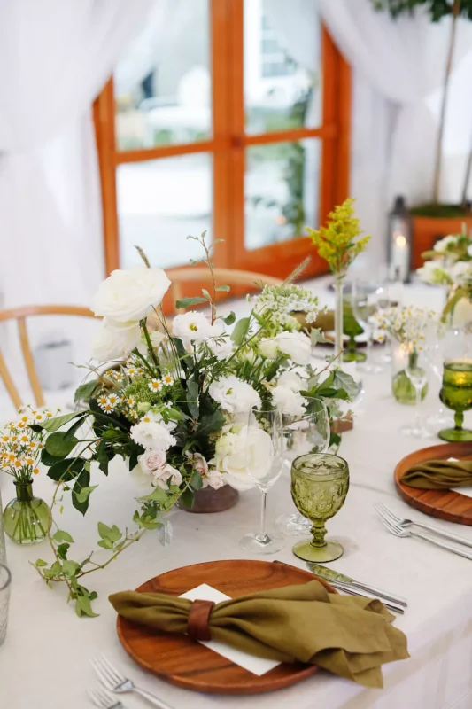 Garden Roses and Olive Leaves