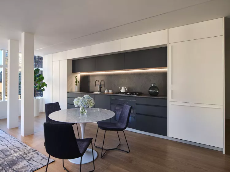 Matte Black + White Cabinets