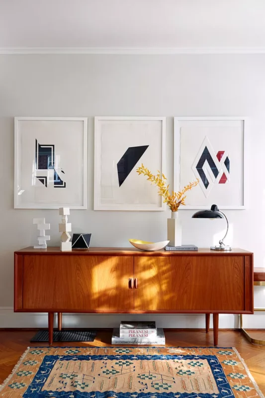 Midcentury Modern Entryway Table setup