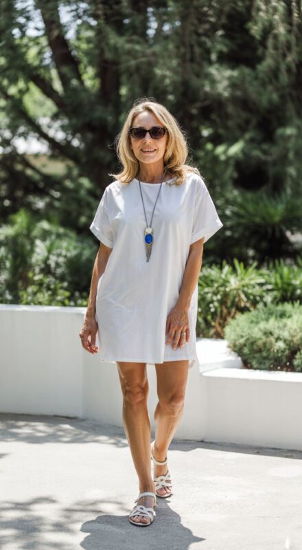 White T-shirt Dress