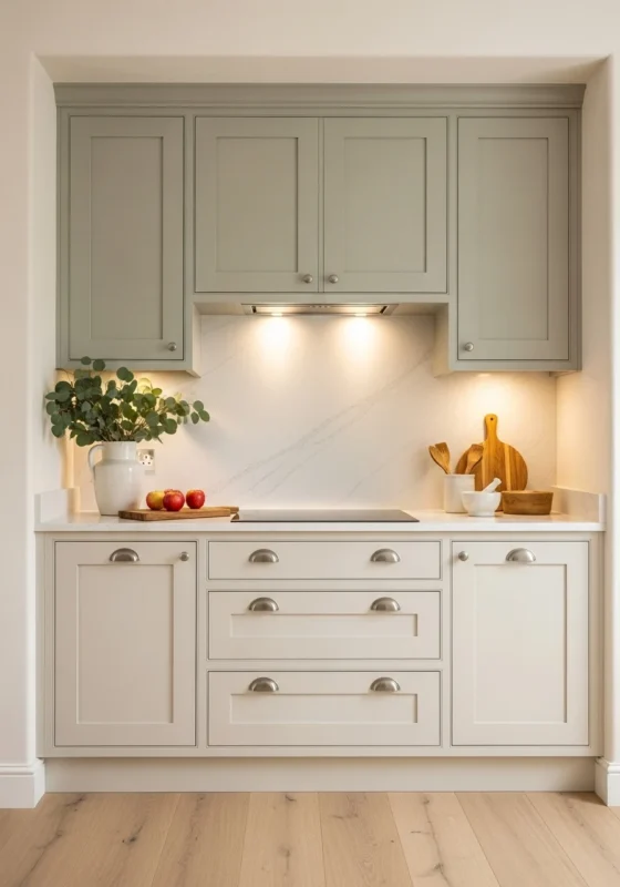 Sage Green Upper + Cream Lacquer Base