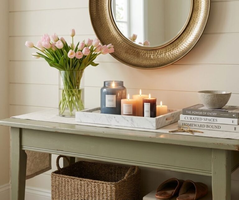 entryway table decor