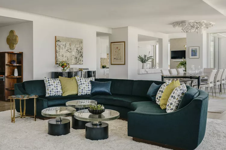 Dark Green Couch Living Room