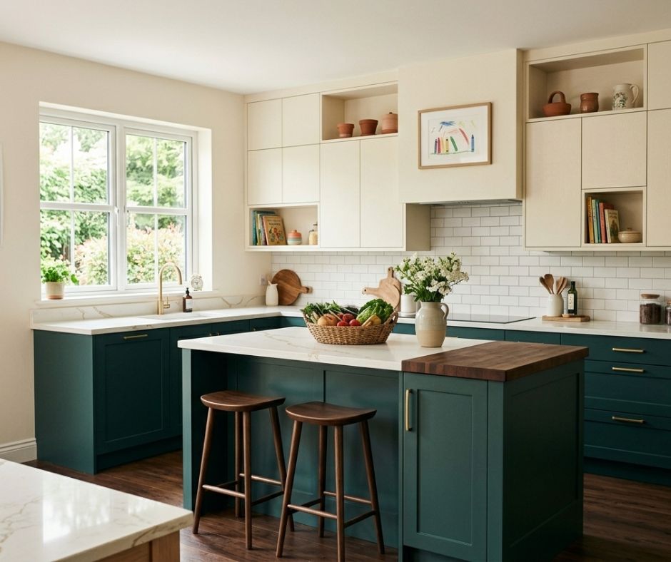 two-tone kitchen cabinet