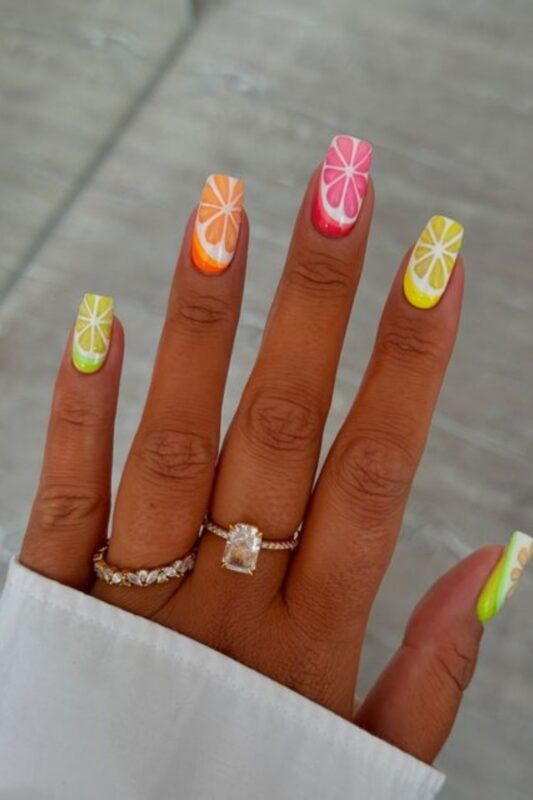 Citrus-Inspired Nails