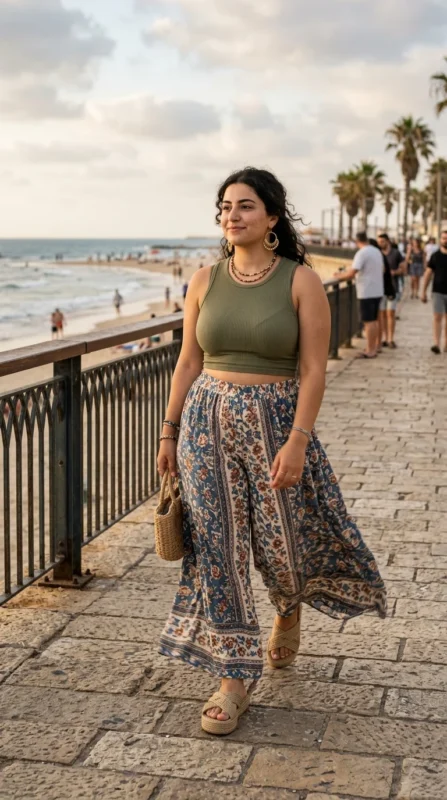 Flowy Palazzo Pants & Crop Top Set