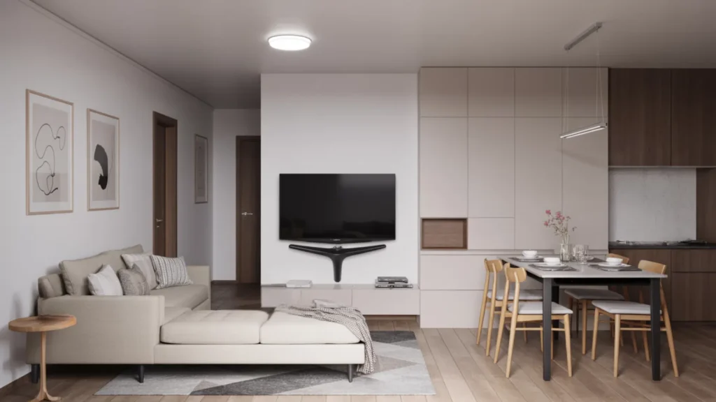 Mounted TV on a Swivel Arm