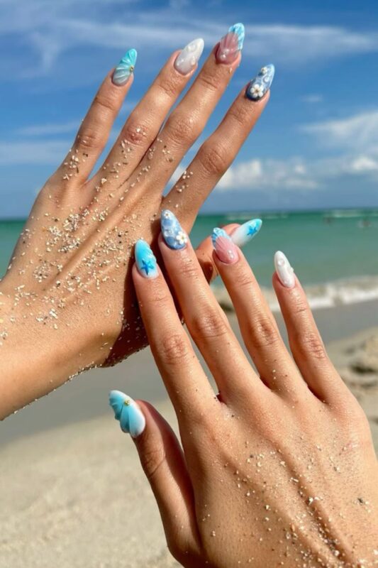 Ocean Wave Nails