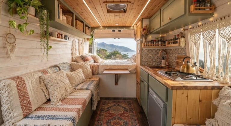 boho camper interior