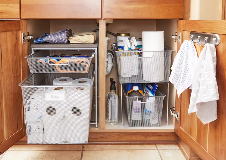 under sink bathroom organization