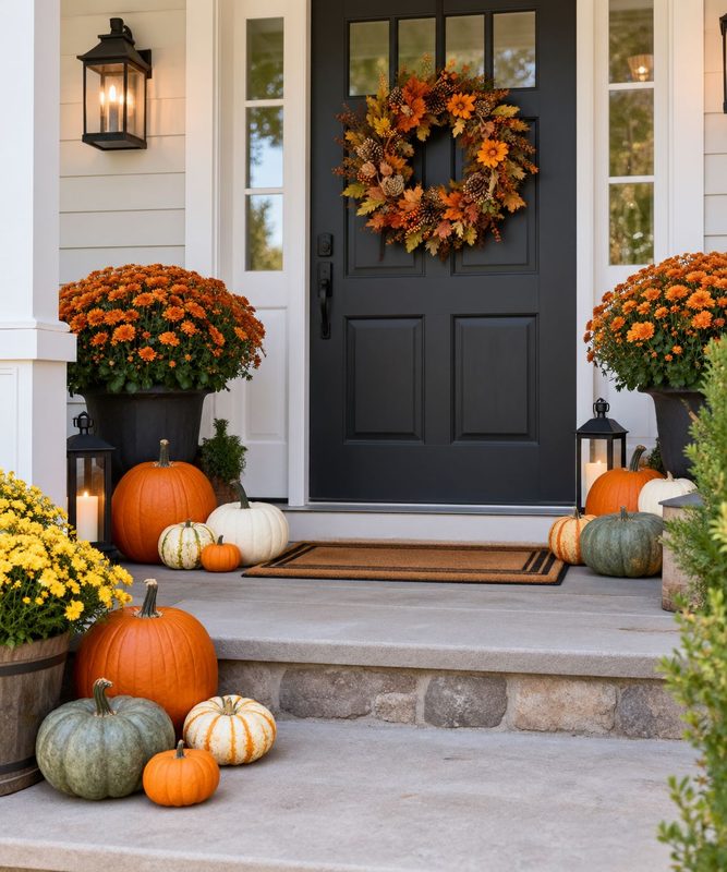 Front porch pumpkins