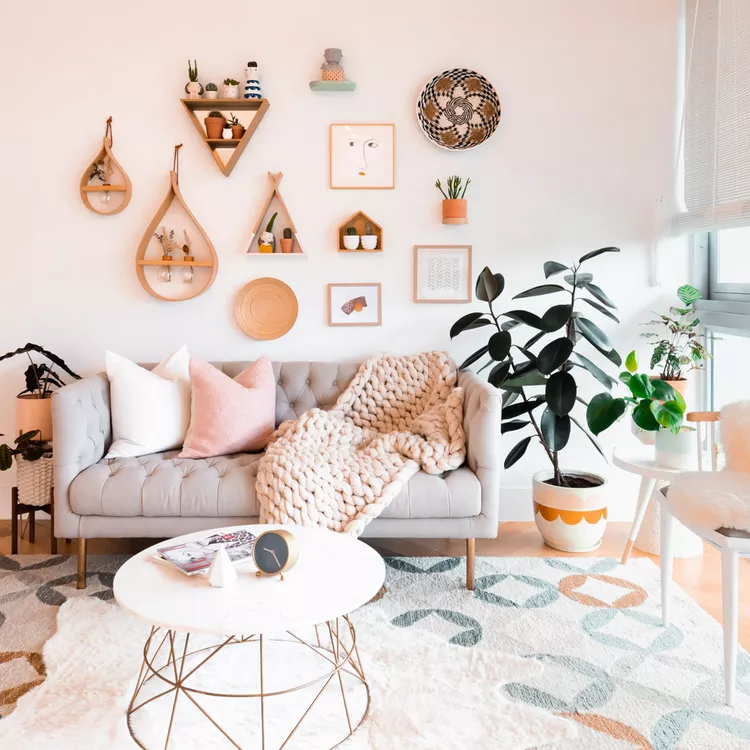 boho styled living room