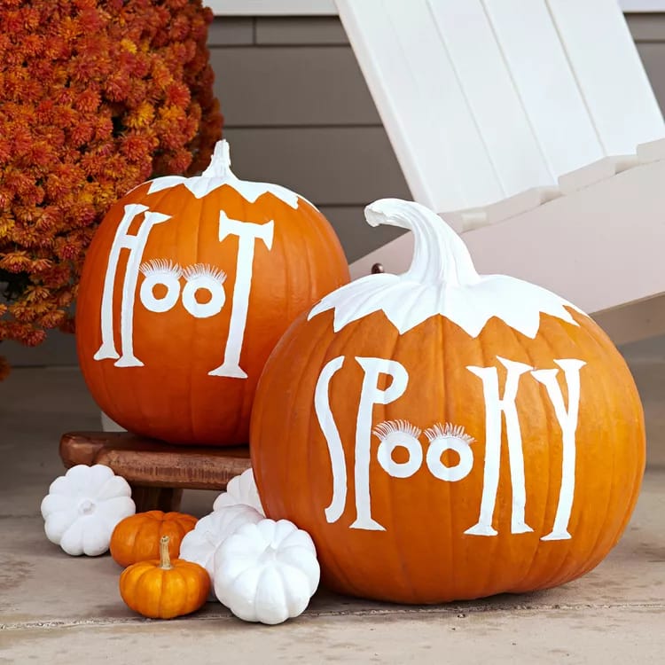 spooky Halloween painted pumpkin
