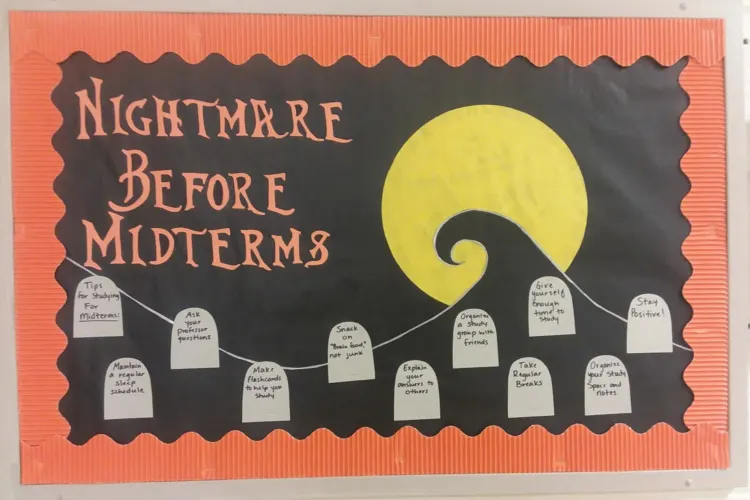 classroom bulletin board for fall