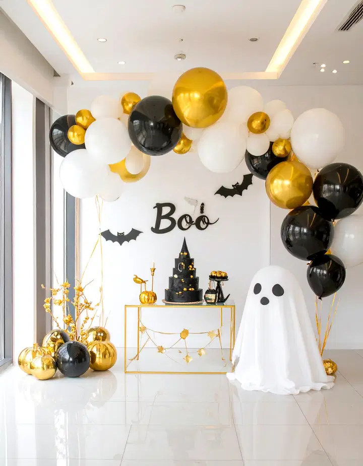 Halloween baby shower preparation